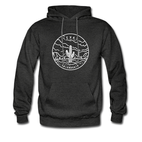 Texas Hoodie - State Design Unisex Texas Hooded Sweatshirt - charcoal gray