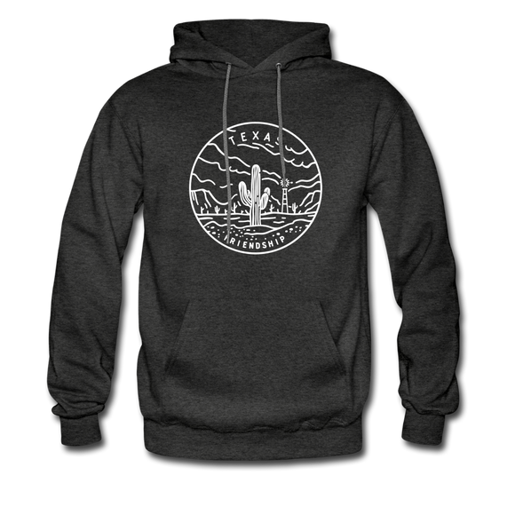 Texas Hoodie - State Design Unisex Texas Hooded Sweatshirt - charcoal gray