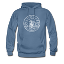 Texas Hoodie - State Design Unisex Texas Hooded Sweatshirt - denim blue