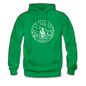 Texas Hoodie - State Design Unisex Texas Hooded Sweatshirt - kelly green