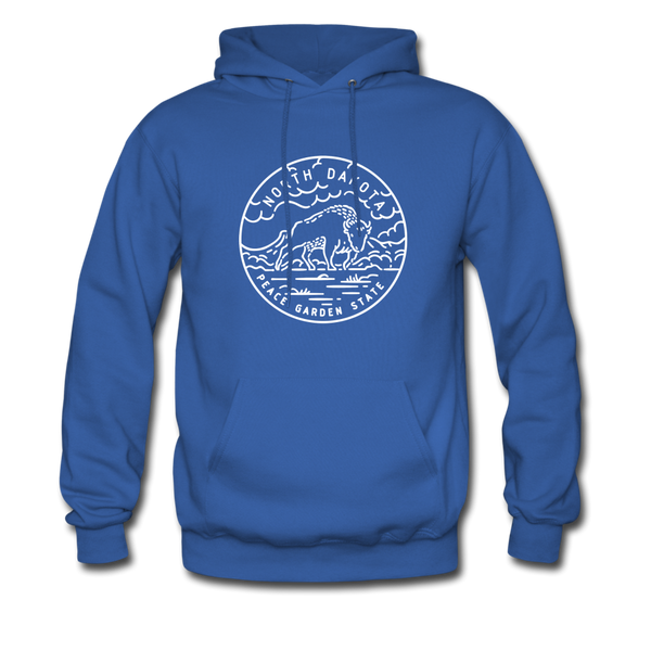North Dakota Hoodie - State Design Unisex North Dakota Hooded Sweatshirt - royal blue