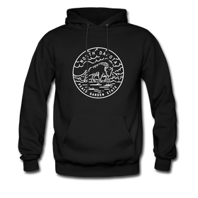 North Dakota Hoodie - State Design Unisex North Dakota Hooded Sweatshirt - black