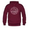 North Dakota Hoodie - State Design Unisex North Dakota Hooded Sweatshirt - burgundy