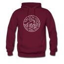 North Dakota Hoodie - State Design Unisex North Dakota Hooded Sweatshirt - burgundy
