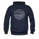 North Dakota Hoodie - State Design Unisex North Dakota Hooded Sweatshirt - navy