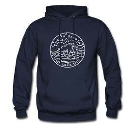North Dakota Hoodie - State Design Unisex North Dakota Hooded Sweatshirt - navy