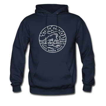 North Dakota Hoodie - State Design Unisex North Dakota Hooded Sweatshirt - navy