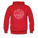 North Dakota Hoodie - State Design Unisex North Dakota Hooded Sweatshirt - red