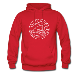 North Dakota Hoodie - State Design Unisex North Dakota Hooded Sweatshirt - red