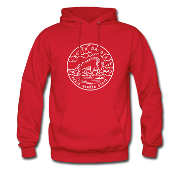 North Dakota Hoodie - State Design Unisex North Dakota Hooded Sweatshirt - red