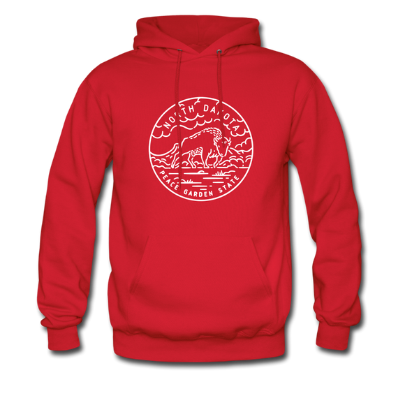 North Dakota Hoodie - State Design Unisex North Dakota Hooded Sweatshirt - red