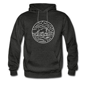 North Dakota Hoodie - State Design Unisex North Dakota Hooded Sweatshirt - charcoal gray