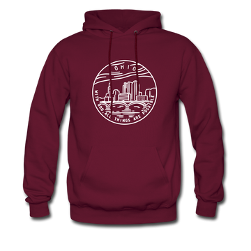 Ohio Hoodie - State Design Unisex Ohio Hooded Sweatshirt - burgundy