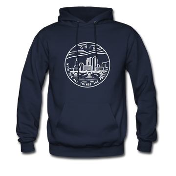 Ohio Hoodie - State Design Unisex Ohio Hooded Sweatshirt - navy