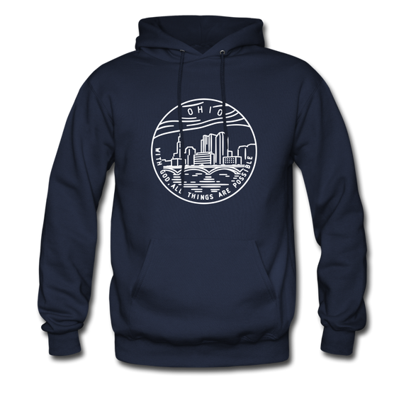 Ohio Hoodie - State Design Unisex Ohio Hooded Sweatshirt - navy
