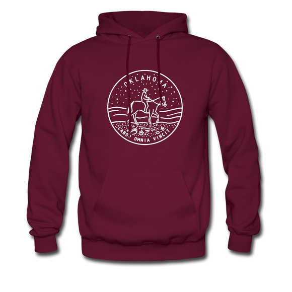 Oklahoma Hoodie - State Design Unisex Oklahoma Hooded Sweatshirt - burgundy