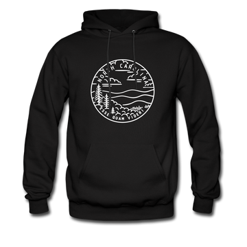 North Carolina Hoodie - State Design Unisex North Carolina Hooded Sweatshirt - black