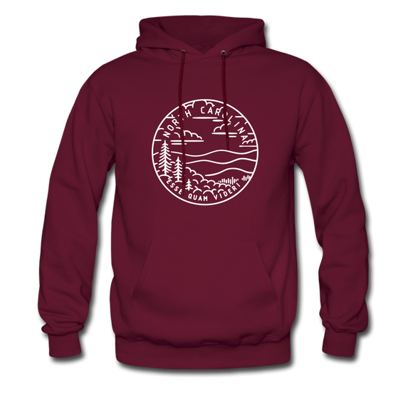 North Carolina Hoodie - State Design Unisex North Carolina Hooded Sweatshirt - burgundy