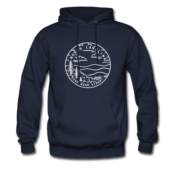 North Carolina Hoodie - State Design Unisex North Carolina Hooded Sweatshirt - navy