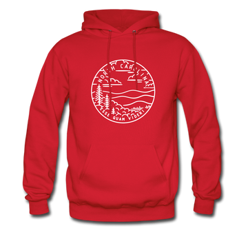 North Carolina Hoodie - State Design Unisex North Carolina Hooded Sweatshirt - red