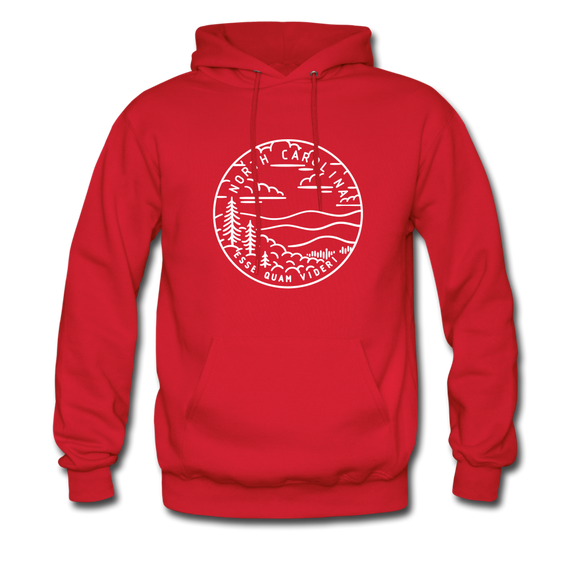 North Carolina Hoodie - State Design Unisex North Carolina Hooded Sweatshirt - red