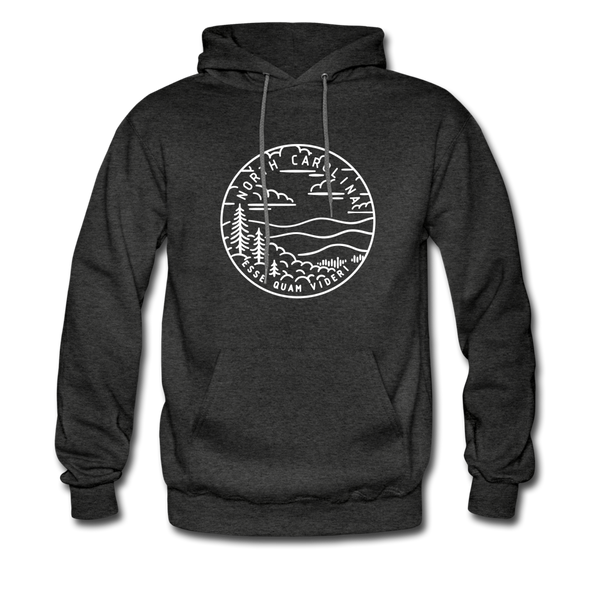 North Carolina Hoodie - State Design Unisex North Carolina Hooded Sweatshirt - charcoal gray