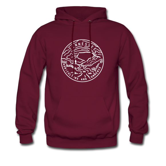 Tennessee Hoodie - State Design Unisex Tennessee Hooded Sweatshirt - burgundy