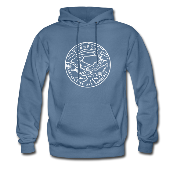 Tennessee Hoodie - State Design Unisex Tennessee Hooded Sweatshirt - denim blue