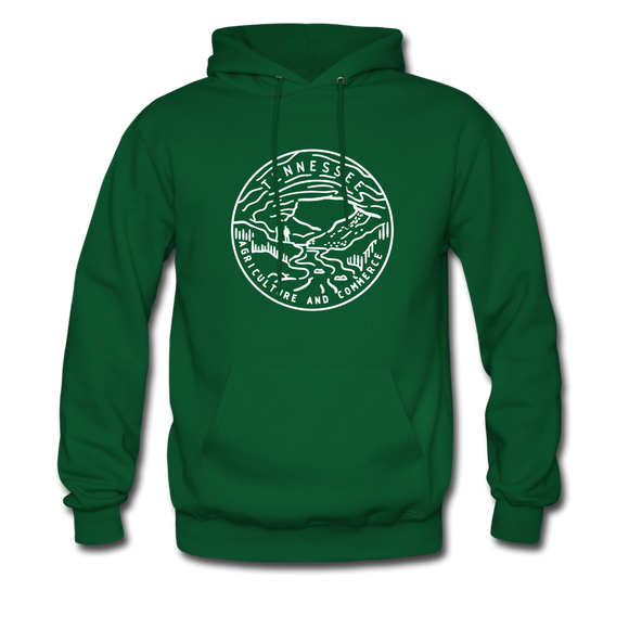 Tennessee Hoodie - State Design Unisex Tennessee Hooded Sweatshirt - forest green
