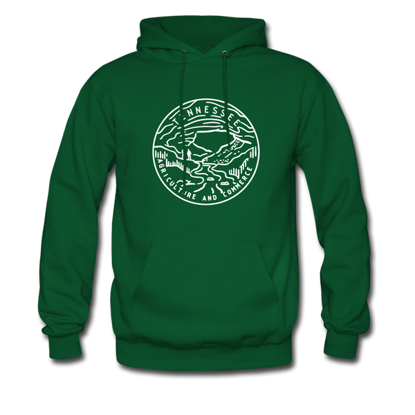 Tennessee Hoodie - State Design Unisex Tennessee Hooded Sweatshirt - forest green