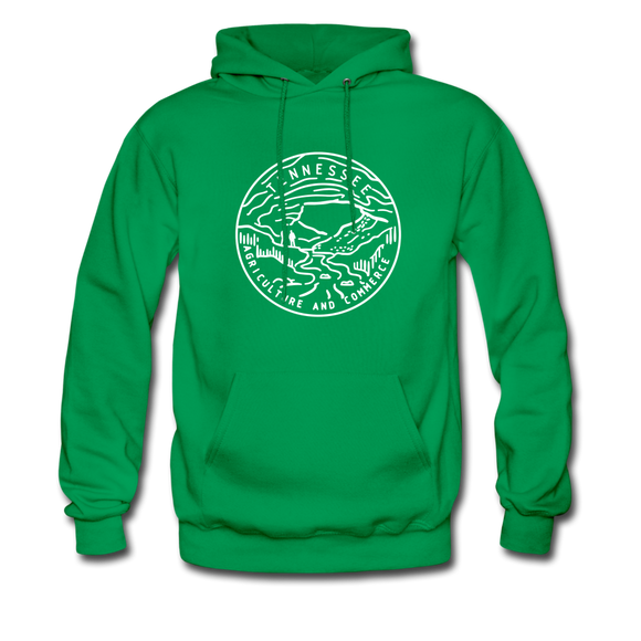 Tennessee Hoodie - State Design Unisex Tennessee Hooded Sweatshirt - kelly green