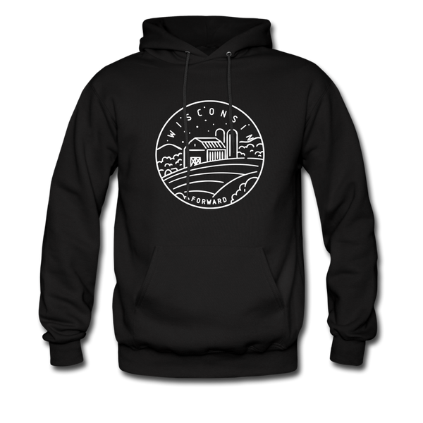 Wisconsin Hoodie - State Design Unisex Wisconsin Hooded Sweatshirt - black