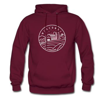 Wisconsin Hoodie - State Design Unisex Wisconsin Hooded Sweatshirt - burgundy
