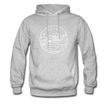 Wisconsin Hoodie - State Design Unisex Wisconsin Hooded Sweatshirt - heather gray