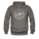 Wisconsin Hoodie - State Design Unisex Wisconsin Hooded Sweatshirt - asphalt gray