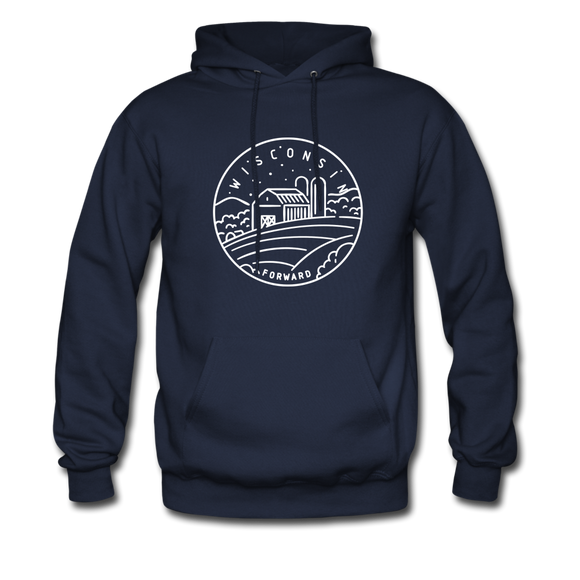 Wisconsin Hoodie - State Design Unisex Wisconsin Hooded Sweatshirt - navy