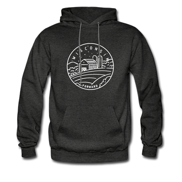 Wisconsin Hoodie - State Design Unisex Wisconsin Hooded Sweatshirt - charcoal gray