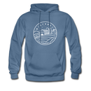 Wisconsin Hoodie - State Design Unisex Wisconsin Hooded Sweatshirt - denim blue