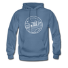 Wisconsin Hoodie - State Design Unisex Wisconsin Hooded Sweatshirt - denim blue