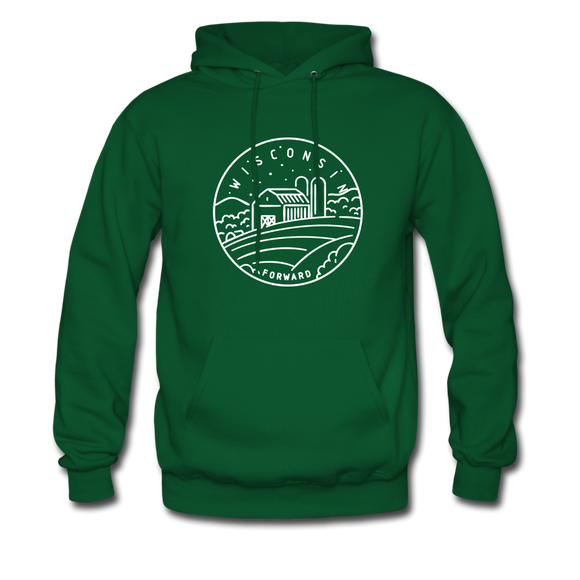 Wisconsin Hoodie - State Design Unisex Wisconsin Hooded Sweatshirt - forest green