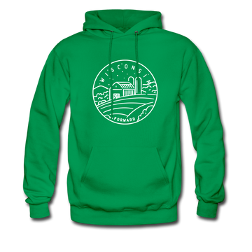 Wisconsin Hoodie - State Design Unisex Wisconsin Hooded Sweatshirt - kelly green