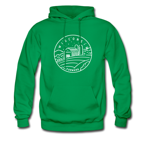 Wisconsin Hoodie - State Design Unisex Wisconsin Hooded Sweatshirt - kelly green