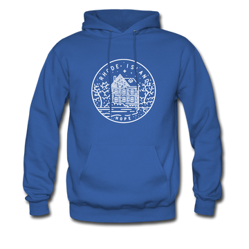 Rhode Island Hoodie - State Design Unisex Rhode Island Hooded Sweatshirt - royal blue