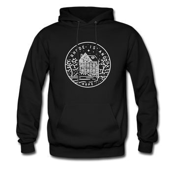 Rhode Island Hoodie - State Design Unisex Rhode Island Hooded Sweatshirt - black