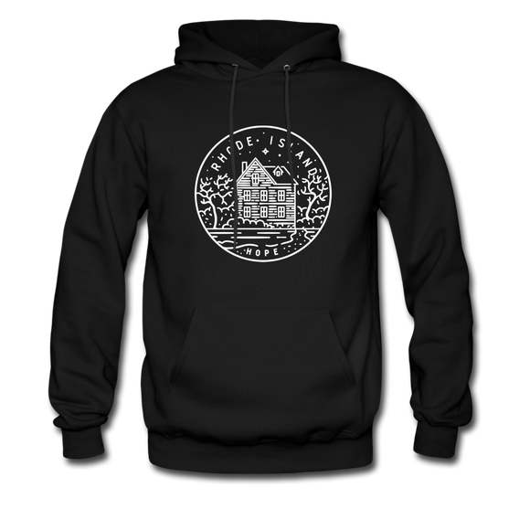 Rhode Island Hoodie - State Design Unisex Rhode Island Hooded Sweatshirt - black
