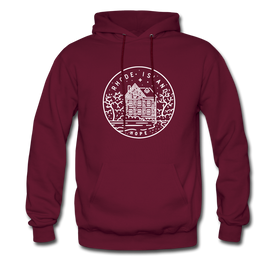 Rhode Island Hoodie - State Design Unisex Rhode Island Hooded Sweatshirt - burgundy