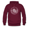 Rhode Island Hoodie - State Design Unisex Rhode Island Hooded Sweatshirt - burgundy