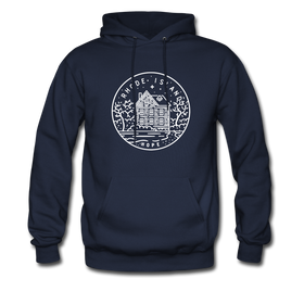 Rhode Island Hoodie - State Design Unisex Rhode Island Hooded Sweatshirt - navy