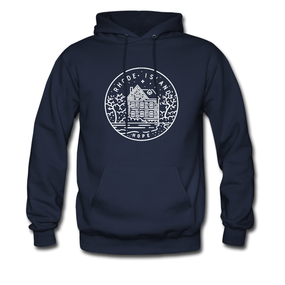 Rhode Island Hoodie - State Design Unisex Rhode Island Hooded Sweatshirt - navy