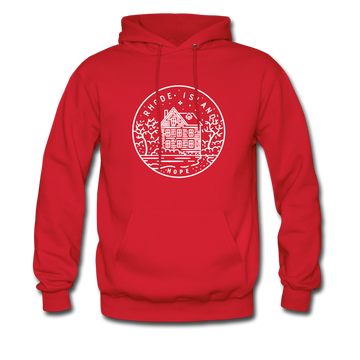 Rhode Island Hoodie - State Design Unisex Rhode Island Hooded Sweatshirt - red